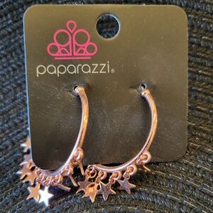 Paparazzi Shimmering Bright Copper Star Earrings